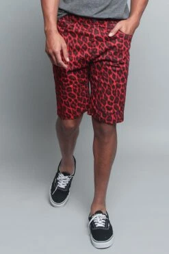 Leopard Print Shorts 25 Leopard Print Shorts -Victorious DS2044 RED 1