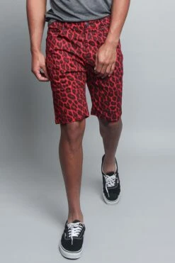 Leopard Print Shorts 29 Leopard Print Shorts -Victorious DS2044 RED 5
