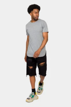 Ripped Raw Hem Denim Shorts 14 Ripped Raw Hem Denim Shorts -Victorious DS2045 BLK 5