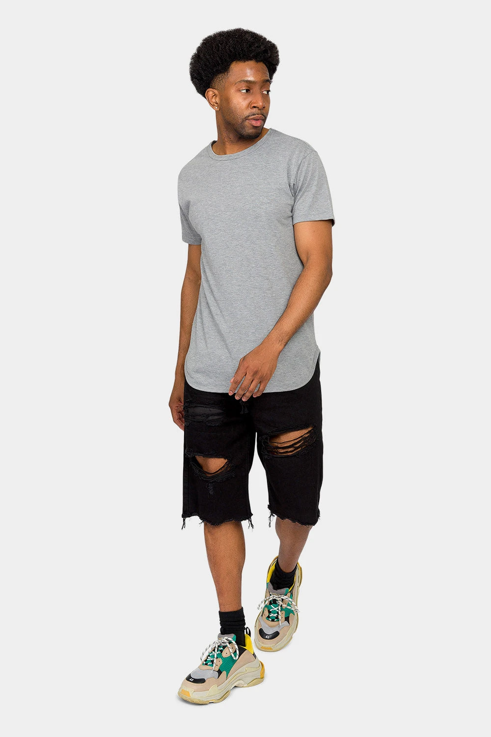 Ripped Raw Hem Denim Shorts 5 Ripped Raw Hem Denim Shorts - Image 5