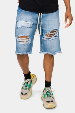 Ripped Raw Hem Denim Shorts 15 Ripped Raw Hem Denim Shorts -Victorious DS2045 IND 1