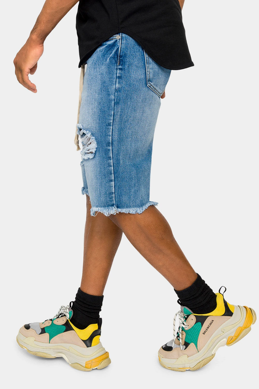 Ripped Raw Hem Denim Shorts 7 Ripped Raw Hem Denim Shorts - Image 7