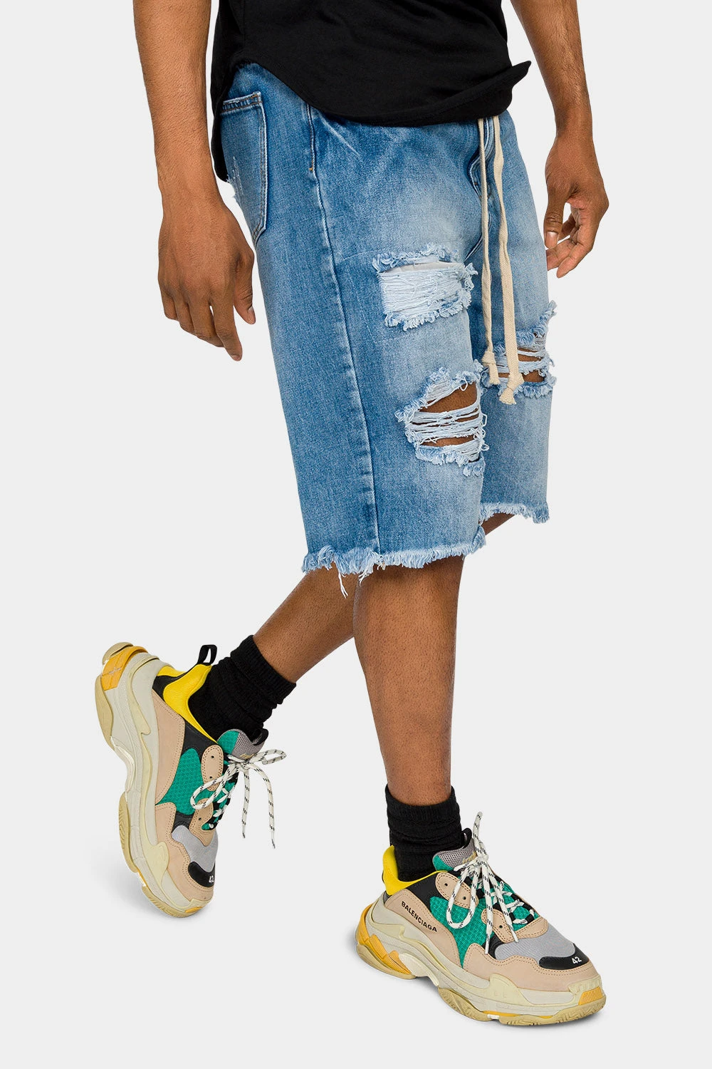 Ripped Raw Hem Denim Shorts 9 Ripped Raw Hem Denim Shorts - Image 9