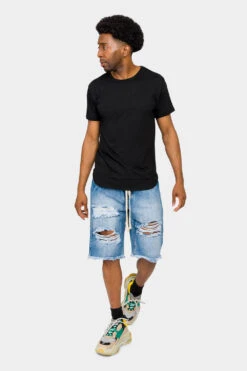 Ripped Raw Hem Denim Shorts 19 Ripped Raw Hem Denim Shorts -Victorious DS2045 IND 5