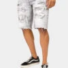 Distressed Illusion Denim Shorts