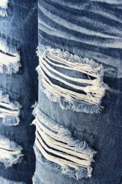 Distressed Repaired Denim Shorts -Victorious DS2097 IND DETAIL
