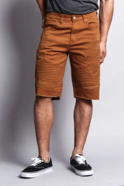 Distressed Biker Style Shorts -Victorious DS436 DKW 4