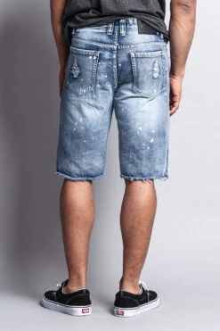 Distressed Paint Splattered Denim Shorts -Victorious DS441 ICE 3