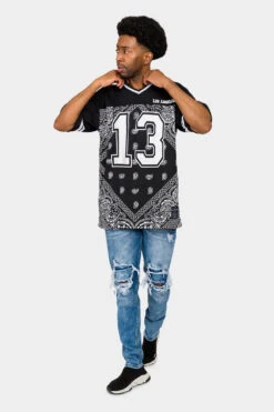 Bandana Paisley 13 Football Jersey 14 Bandana Paisley 13 Football Jersey -Victorious FJ13 BLK 5
