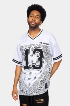 Bandana Paisley 13 Football Jersey 15 Bandana Paisley 13 Football Jersey -Victorious FJ13 WHT 1