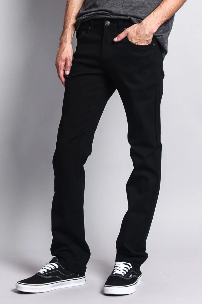 Men's Slim Fit Colored Jeans (Black) 2 Men's Slim Fit Colored Jeans (Black) - Image 2
