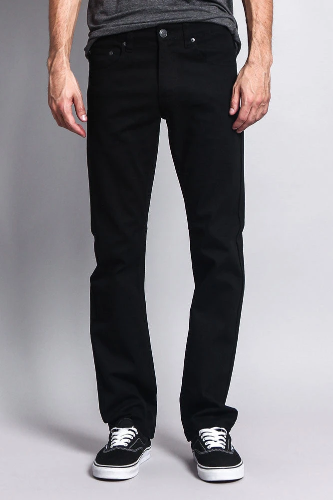 Men's Slim Fit Colored Jeans (Black) 1 Men's Slim Fit Colored Jeans (Black)