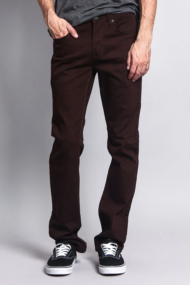 Men's Slim Fit Colored Jeans (Brown) 1 Men's Slim Fit Colored Jeans (Brown)
