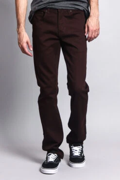 Men's Slim Fit Colored Jeans (Brown) 9 Men's Slim Fit Colored Jeans (Brown) -Victorious GS21 BRN 5