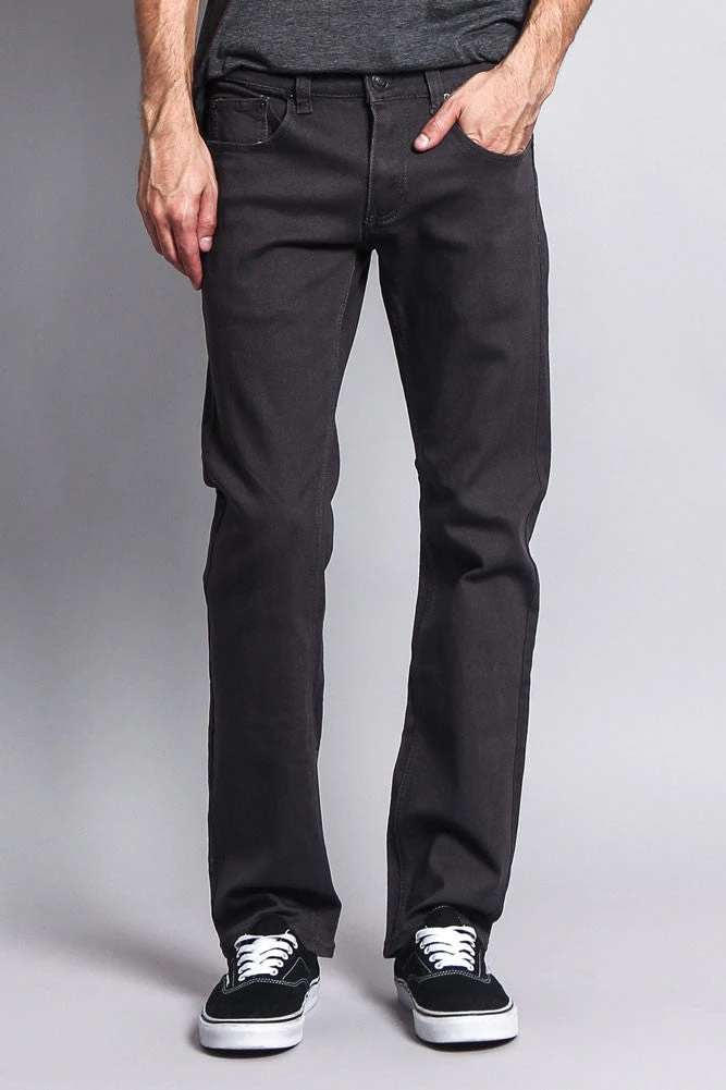 Men's Slim Fit Colored Jeans (Charcoal) 1 Men's Slim Fit Colored Jeans (Charcoal)