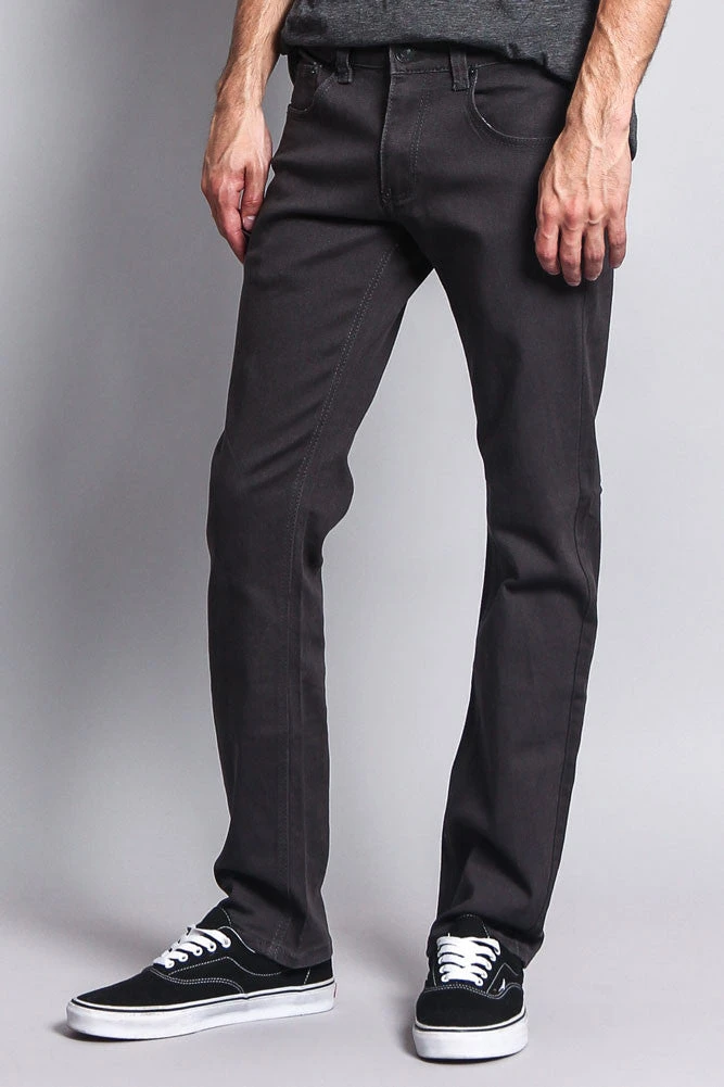 Men's Slim Fit Colored Jeans (Charcoal) 2 Men's Slim Fit Colored Jeans (Charcoal) - Image 2