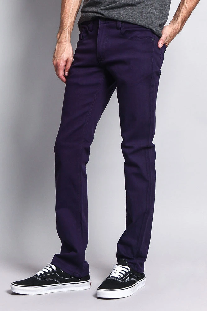 Men's Slim Fit Colored Jeans (Eggplant) 2 Men's Slim Fit Colored Jeans (Eggplant) - Image 2