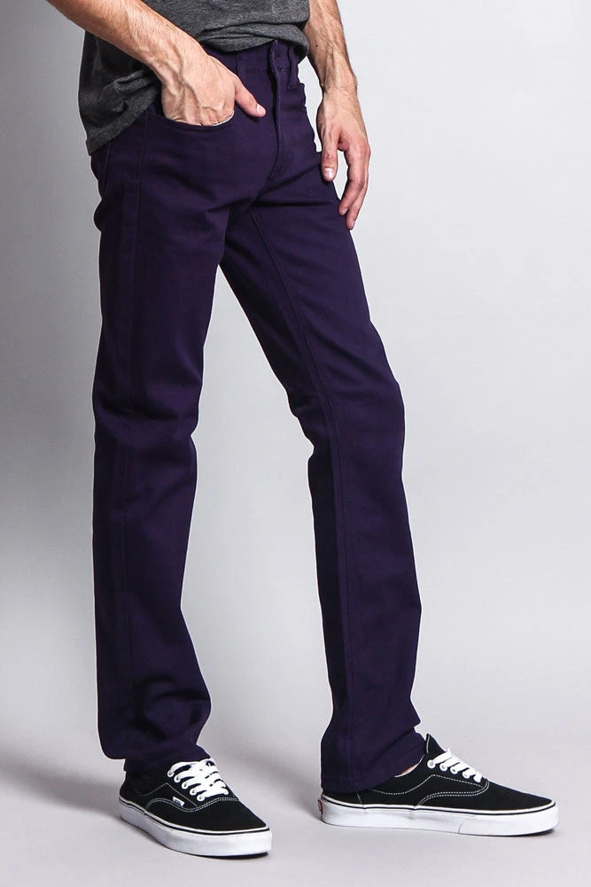 Men's Slim Fit Colored Jeans (Eggplant) 4 Men's Slim Fit Colored Jeans (Eggplant) - Image 4