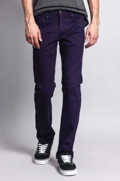 Men's Slim Fit Colored Jeans (Eggplant) 9 Men's Slim Fit Colored Jeans (Eggplant) -Victorious GS21 EGG 5