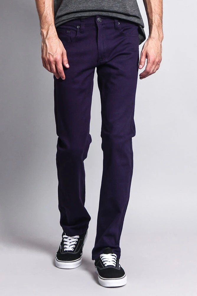 Men's Slim Fit Colored Jeans (Eggplant) 5 Men's Slim Fit Colored Jeans (Eggplant) - Image 5