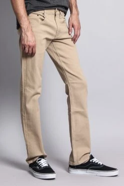 Men's Slim Fit Colored Jeans (Khaki) -Victorious GS21 KHK 4
