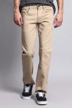 Men's Slim Fit Colored Jeans (Khaki) -Victorious GS21 KHK 5