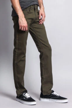 Men's Slim Fit Colored Jeans (Olive) -Victorious GS21 OLV 4