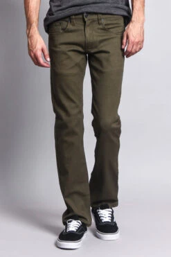 Men's Slim Fit Colored Jeans (Olive) -Victorious GS21 OLV 5