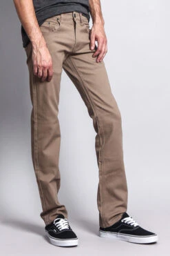 Men's Slim Fit Colored Jeans (Taupe) -Victorious GS21 TPE 4