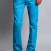 Men's Slim Fit Colored Jeans (Turquoise)