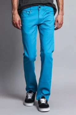 Men's Slim Fit Colored Jeans (Turquoise) -Victorious GS21 TRQ 5