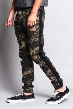 Men's Camo Jogger With Accent Band -Victorious JG3009 OLV 2