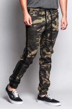 Men's Camo Jogger With Accent Band -Victorious JG3009 OLV 4