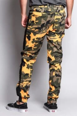 Men's Camo Jogger With Accent Band -Victorious JG3009 YLO 3