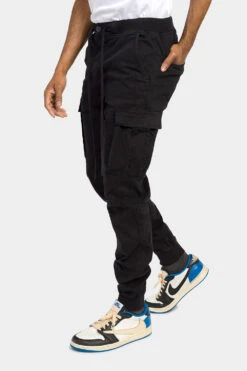 Cargo Drawstring Jogger Pants -Victorious JG3024 BLK 2