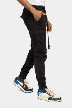 Cargo Drawstring Jogger Pants -Victorious JG3024 BLK 4