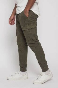 Cargo Drawstring Jogger Pants -Victorious JG3024 OLV 2