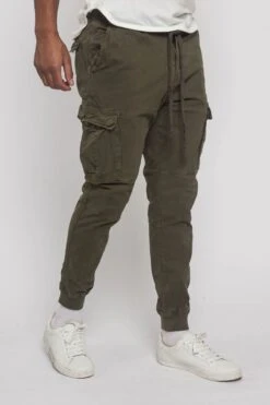 Cargo Drawstring Jogger Pants -Victorious JG3024 OLV 4