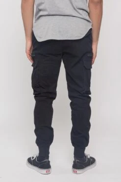 Ribbon Utility Pocket Jogger Pants -Victorious JG3027 BLK 3