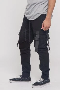 Utility Buckled Jogger Pants -Victorious JG3031 BLK 2