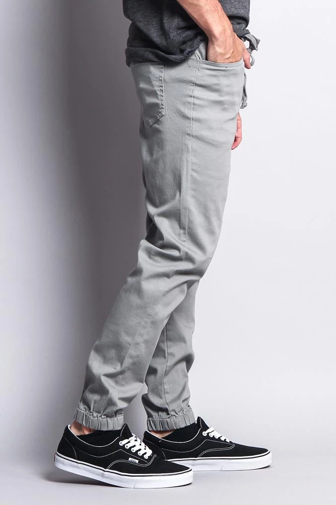 Men's Jogger Twill Pants (Dark Grey) 4 Men's Jogger Twill Pants (Dark Grey) - Image 4