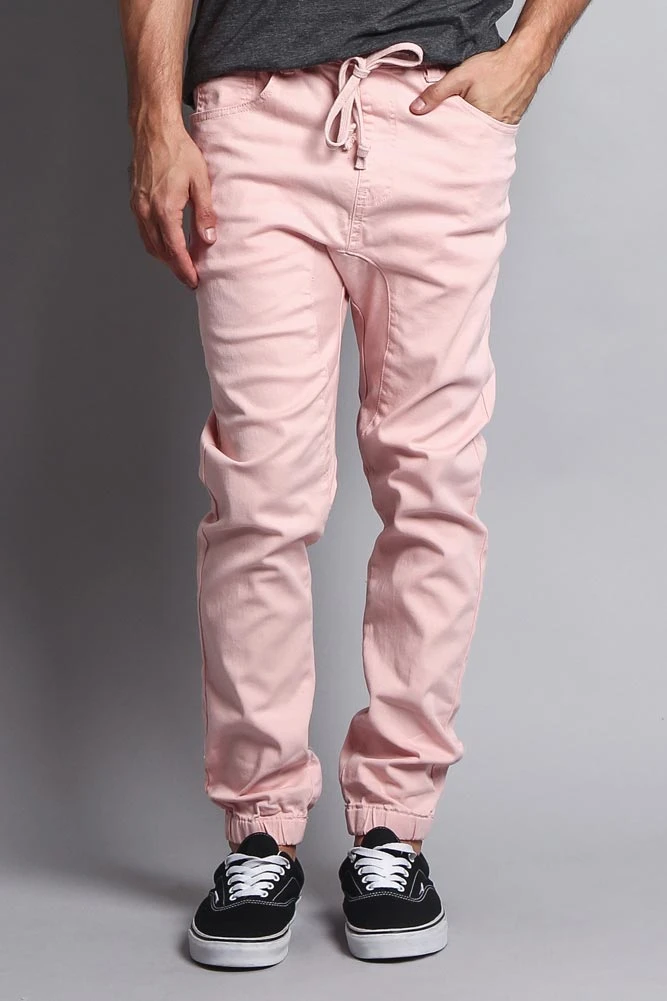 Men's Jogger Twill Pants (Dirty Pink) 1 Men's Jogger Twill Pants (Dirty Pink)