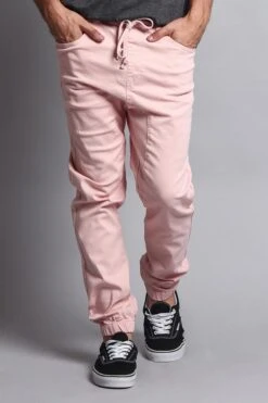 Men's Jogger Twill Pants (Dirty Pink) 9 Men's Jogger Twill Pants (Dirty Pink) -Victorious JG804 DPK 5