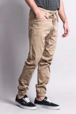 Men's Jogger Twill Pants (Khaki) -Victorious JG804 KHK 4