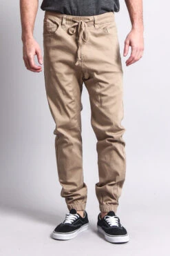 Men's Jogger Twill Pants (Khaki) -Victorious JG804 KHK 5