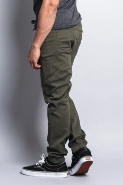 Men's Jogger Twill Pants (Olive) -Victorious JG804 OLV 4 6911f739 d75d 4b5c b197 2e79ff4ede53