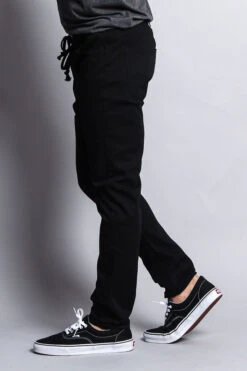 Twill Open Cuff Jogger Pants -Victorious JG875 BLK 2