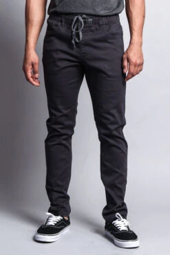 Twill Open Cuff Jogger Pants -Victorious JG875 CHC 1