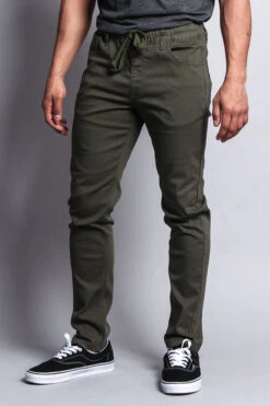 Twill Open Cuff Jogger Pants -Victorious JG875 OLV 1