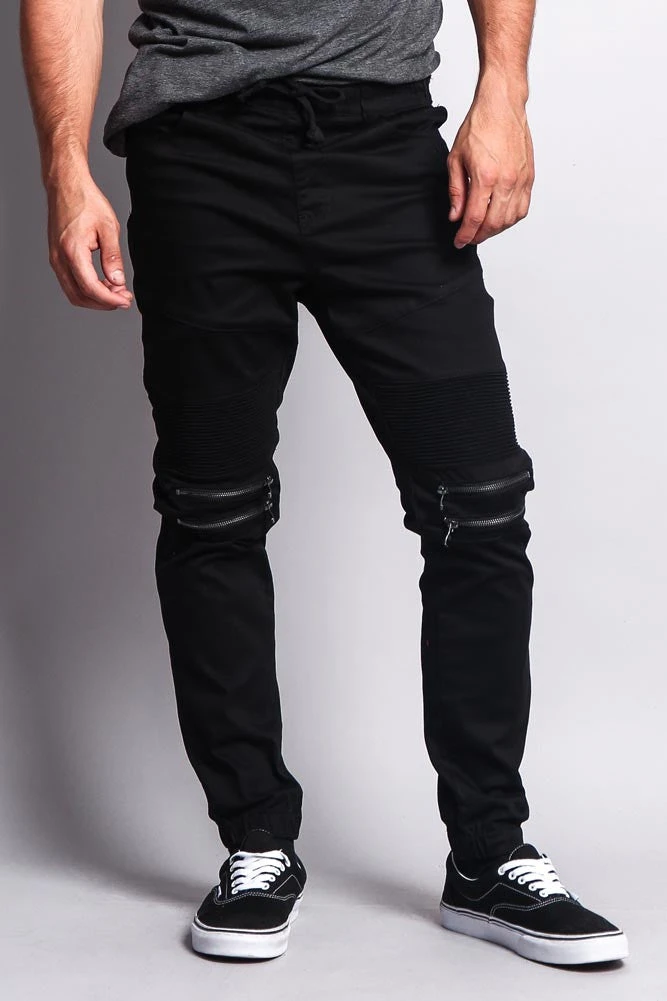 Zipper Knee Biker Twill Jogger Pants 2 Zipper Knee Biker Twill Jogger Pants - Image 2